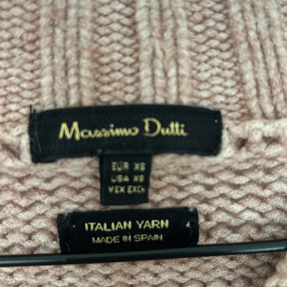 MASSIMO DUTTI - cable knit sweater italian yarn blend with polyamide peach XS - Picture 6 of 9